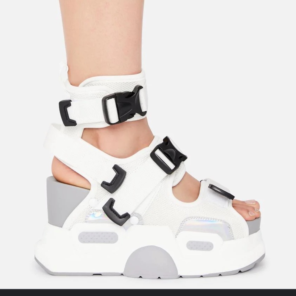 Dolls Kill White Platform Sandals